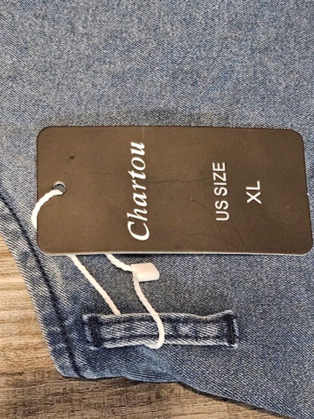 Chartou Women's Casual Loose Fit Jean Overalls Crop Harem XL NWT - Picture 3 of 4